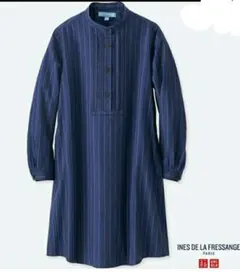 タグ付き新品・未使用☆ユニクロ　イネス　コットンツイルストライプシャツワンピース