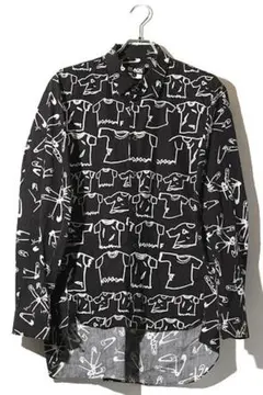 希少✨ブラックコムデギャルソン AD2015 長袖シャツ ブラック 総柄 希少✨ブラックコムデギャルソン AD2015 長袖シャツ ブラック 総