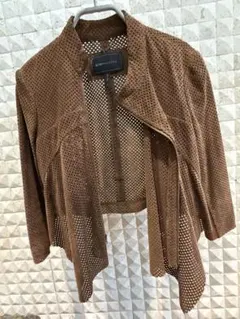 BCBGMAXAZRIA ノーカラージャケット ブラウン