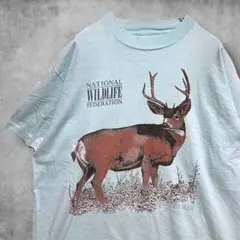 CAKK アニマル Tシャツ 80s 鹿 ディア ワイルドライフ サバンナ 古着