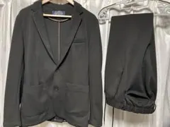 〖美品〗ナノユニバース ダメリーノ SOLOTEX スーツ セットアップ L 黒