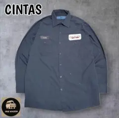 CINTASシンタス企業ロゴVINTAGEフェード ワークシャツライトアウターのサムネイル
