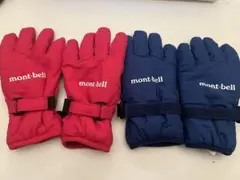 mont-bell 5本指グローブ 4-6歳 ピンク・ネイビー
