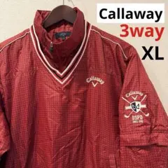 Callaway キャロウェイ 3way 赤　ジャケット XL メンズ　ゴルフ