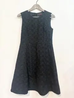 【AMACA】ノースリーブ ブラック ワンピース 刺繍 上質 コットン 40