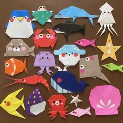水族館　動物　魚　折り紙　壁面飾り　飾り　ハンドメイド　自由研究のサムネイル