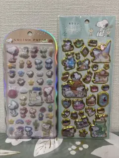 【即日発送】スヌーピー コットンパフィーシール•キラリンジュエリーステッカー