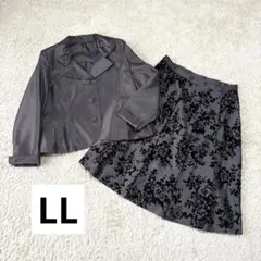 大きいサイズ XL フォーマルスーツ セットアップ 花柄 グレー セレモニー