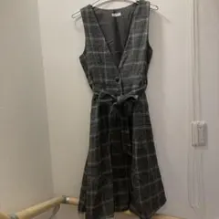 axesfemmeチェック柄ジャンパースカートウール素材Mサイズ