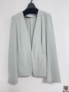 GREEN LABEL RELAXING ノーカラージャケット ライトブルー