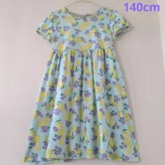 anyFAM 140cm ハートレモンプリントワンピース ミントグリーン