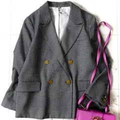 美品　クリーニング済✨ミラオーウェン　金釦ダブルブレストコンパクトジャケット