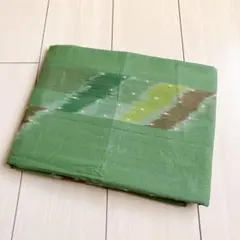 【値下げ】ミャンマー産　布　綿織物　落ち着いた緑色　290cm　少々難アリ　格安