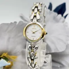 セイコー SEIKO エクセリーヌ 2Pダイヤ シェル レディース 時計 コンビ