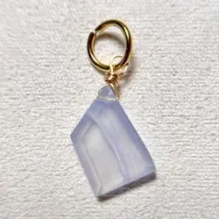 14kgf 天然石チャーム ネックレス トップ　ブルーレースアゲート