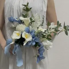 アーティシャルフラワー　ブーケ/ブートニア　ブルー系