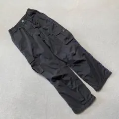 Sirmione カーゴパンツ ブラック ワイド ロゴ入り 150サイズ