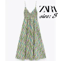 ZARA 波模様 キャミワンピース