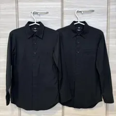 ユニクロ スーパーノンアイロンスリムフィットシャツ ブラック 2枚セット