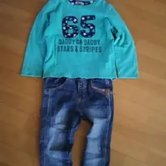 Daddy Oh Daddy ロングTシャツ＆デニムズボン セット 120㎝