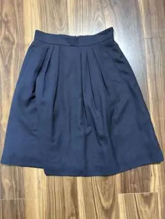 ネイビー フレアスカート ひざ丈