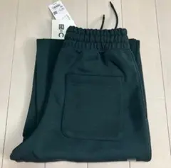 新品未使用　ユニクロ　C スウェットワイドパンツ　ダークグリーン　XS