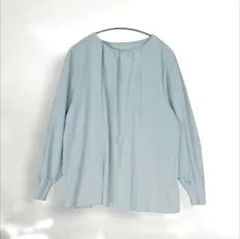 【美品】la.f ラエフ タックブラウス ミントグリーン M 袖シャーリングのサムネイル