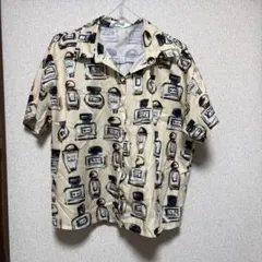 香水ボトルプリント 半袖シャツ