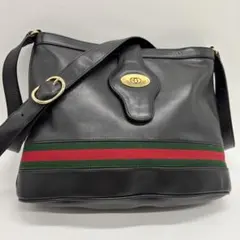 美品 ✨ GUCCI ショルダーバック シェリーライン ブラック オールレザー