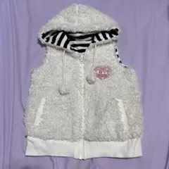 K.L.C. リバーシブル　ボア　ボーダー　ベスト　ジャケット　120