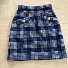 34 Ons de mode ネイビー系チェック ミニスカートのサムネイル