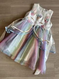 【訳あり】ユニコーン　チュールドレス 120