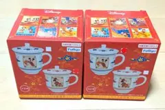 ミッキーマウス＆ミニーマウス　アジアンスタイル　ふた付き茶器風マグカップ　2個