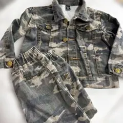 SHEIN 迷彩柄 ジャケットとパンツセット 2-3Y