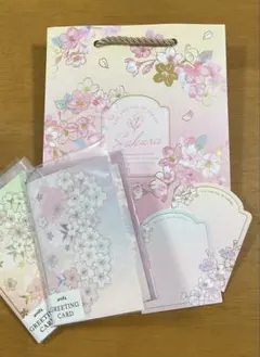 amifa 桜セット（ギブトバッグ、グリーティングカード、メッセージカード）