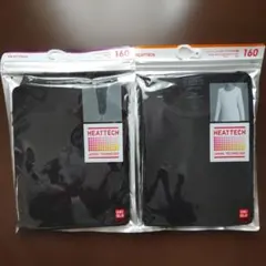 ユニクロ　ヒートテック　キッズ　UネックT九分袖　　タイツ160上下セット　新品