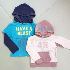 ロンT 長袖 パーカー 英文字 110サイズ 2点セット まとめ売り