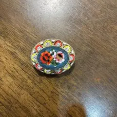 イタリアアンテーク花模様ブローチ