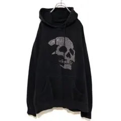 海外古着・ライトストーン・スカル・フードアンタッチャブル・パーカー・2084