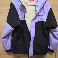 フード付き紫黒ダウンジャケット