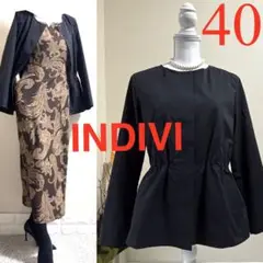 美品！インディヴィ INDIVI ブルゾン　ライトアウター　ジャケット　L 黒