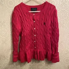 POLO RALPH LAUREN 濃ピンク フリルカーディガン　size 6