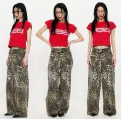 BEEDEN レオパードパンツ 新品未使用】BEEDEN レオパードデニムパンツ - メルカリ