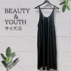 【BEAUTY&YOUTH】フェイクレザー レイヤード ワンピース サイズ:S