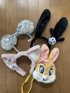 ディズニーカチューシャ(スパンコール，オズワルド，リーナベル) &ミスバニー