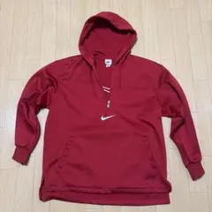 NIKE ハーフジップ パーカー レッド メンズ Mサイズ 古着
