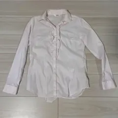 Precious フリル付きピンクシャツ 長袖