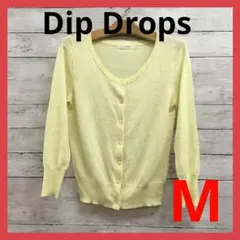 DipDrops オンワード樫山 レディース カーディガン ボタンハート M 黄のサムネイル