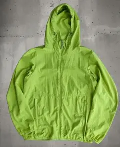 Y2K 00s OLDUNIQLO 蛍光グリーン ナイロンパーカー 短丈