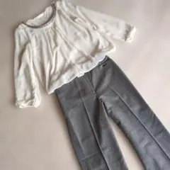 VIS　アイボリー長袖シャツブラウス